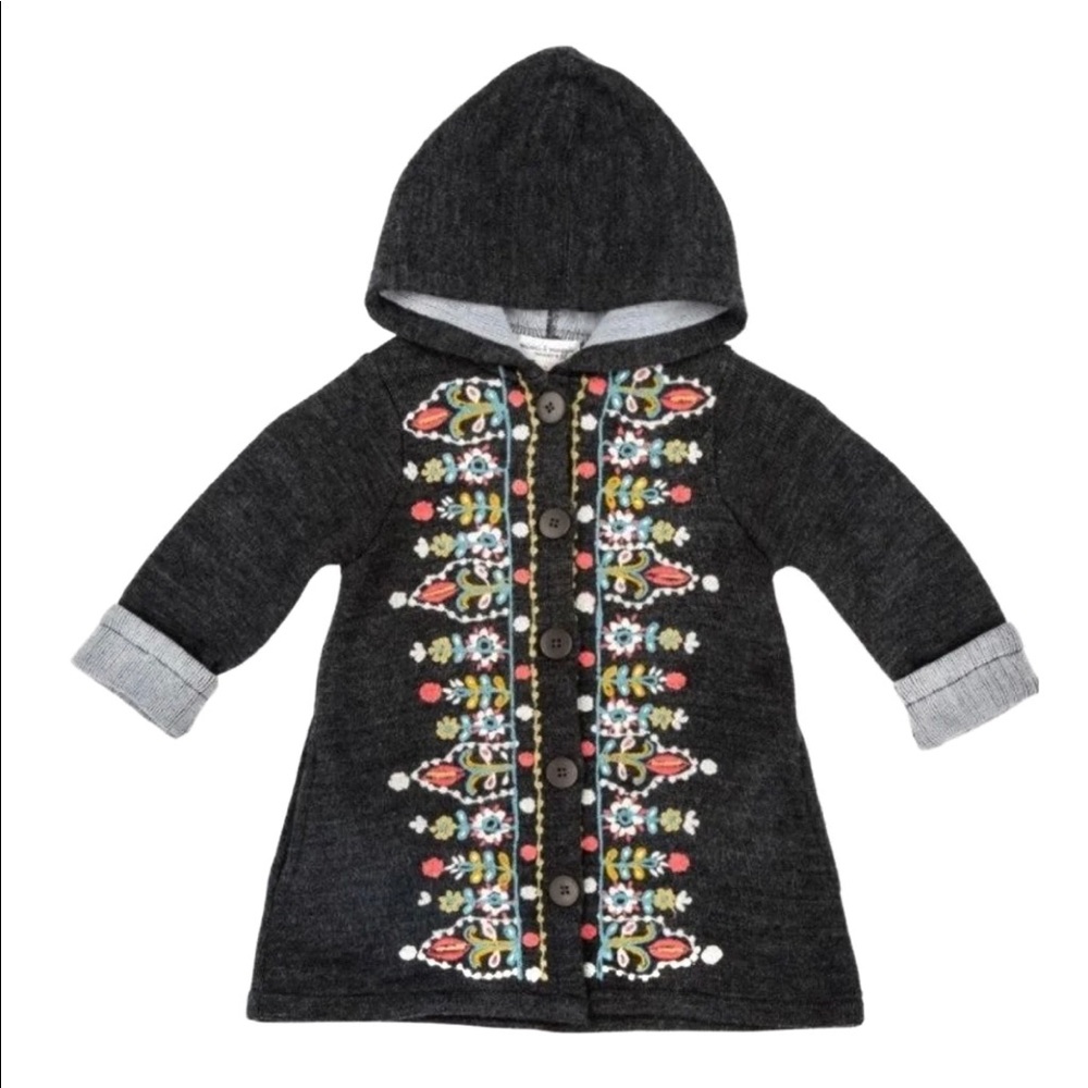 NWT Mimi & Maggie Embroidered Sweater Coat